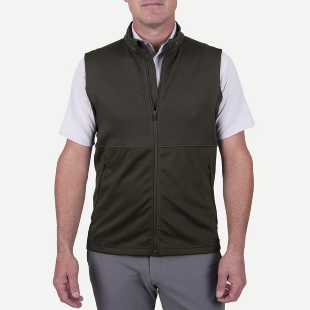 KJUS Men Delian Vest Dark Olive Sz 50/M Zip Up Golf Jacket‎ Athletic
